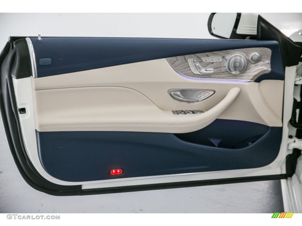 2018 Mercedes-Benz E 400 Convertible Macchiato Beige/Yacht Blue Door Panel Photo #124966089