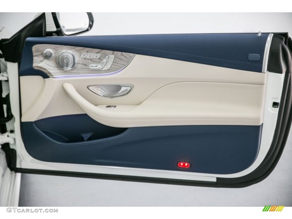 2018 Mercedes-Benz E 400 Convertible Macchiato Beige/Yacht Blue Door Panel Photo #124966158