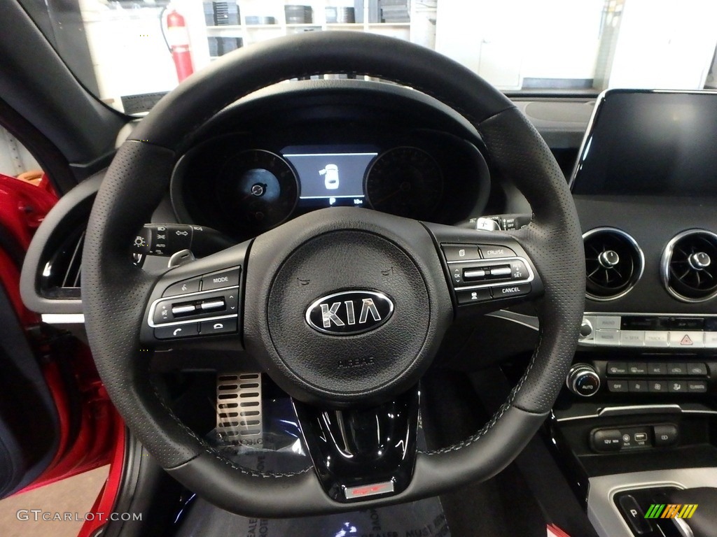 2018 Kia Stinger GT2 AWD Black Steering Wheel Photo #124970907
