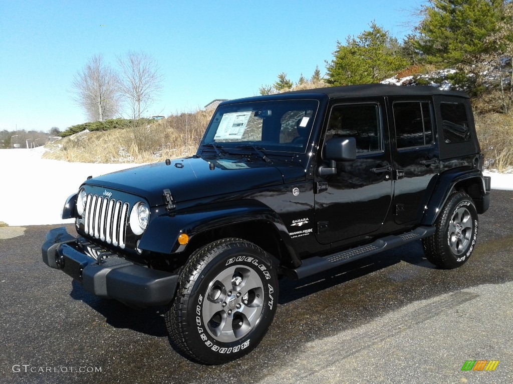 Black 2018 Jeep Wrangler Unlimited Sahara 4x4 Exterior Photo #124977684