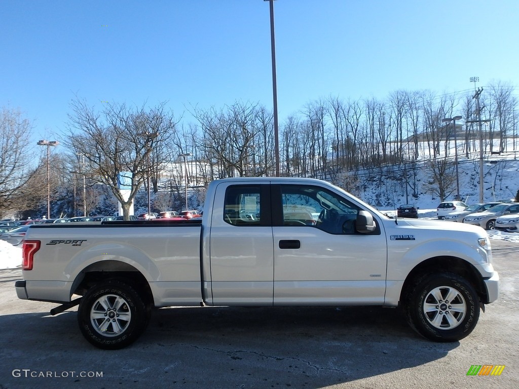 2015 F150 XL SuperCab 4x4 - Ingot Silver Metallic / Medium Earth Gray photo #6