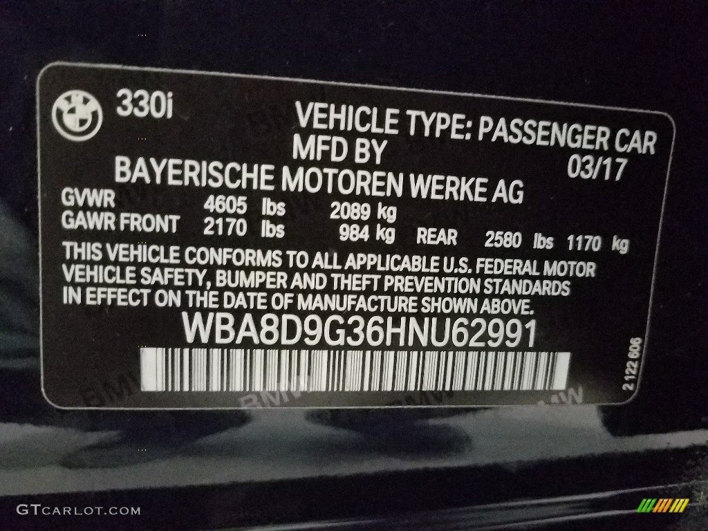 2017 3 Series 330i xDrive Sedan - Imperial Blue Metallic / Black photo #29