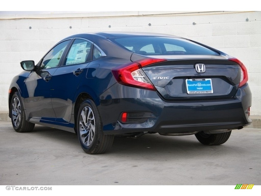 2018 Civic EX Sedan - Cosmic Blue Metallic / Gray photo #2