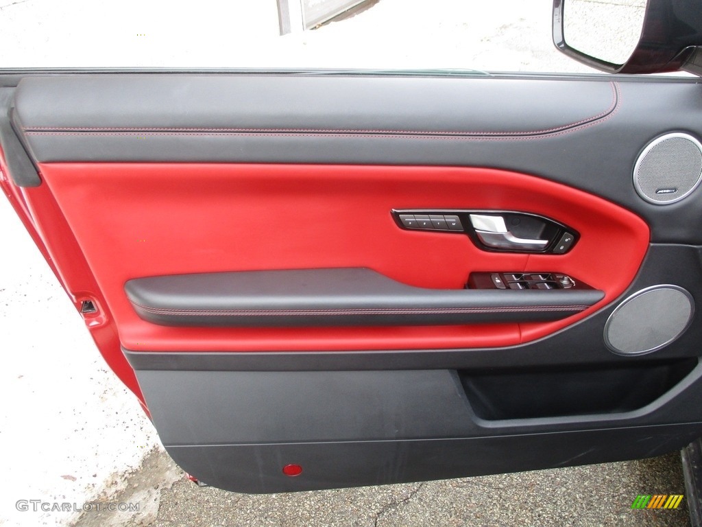 2017 Land Rover Range Rover Evoque Convertible HSE Dynamic Ebony/Pimento Door Panel Photo #125002408