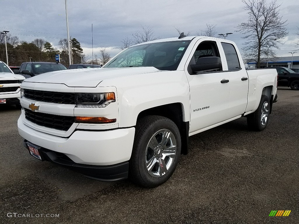 2018 Silverado 1500 Custom Double Cab - Summit White / Dark Ash/Jet Black photo #2