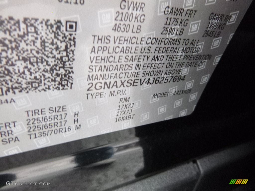 2018 Equinox LT AWD - Mosaic Black Metallic / Jet Black photo #17