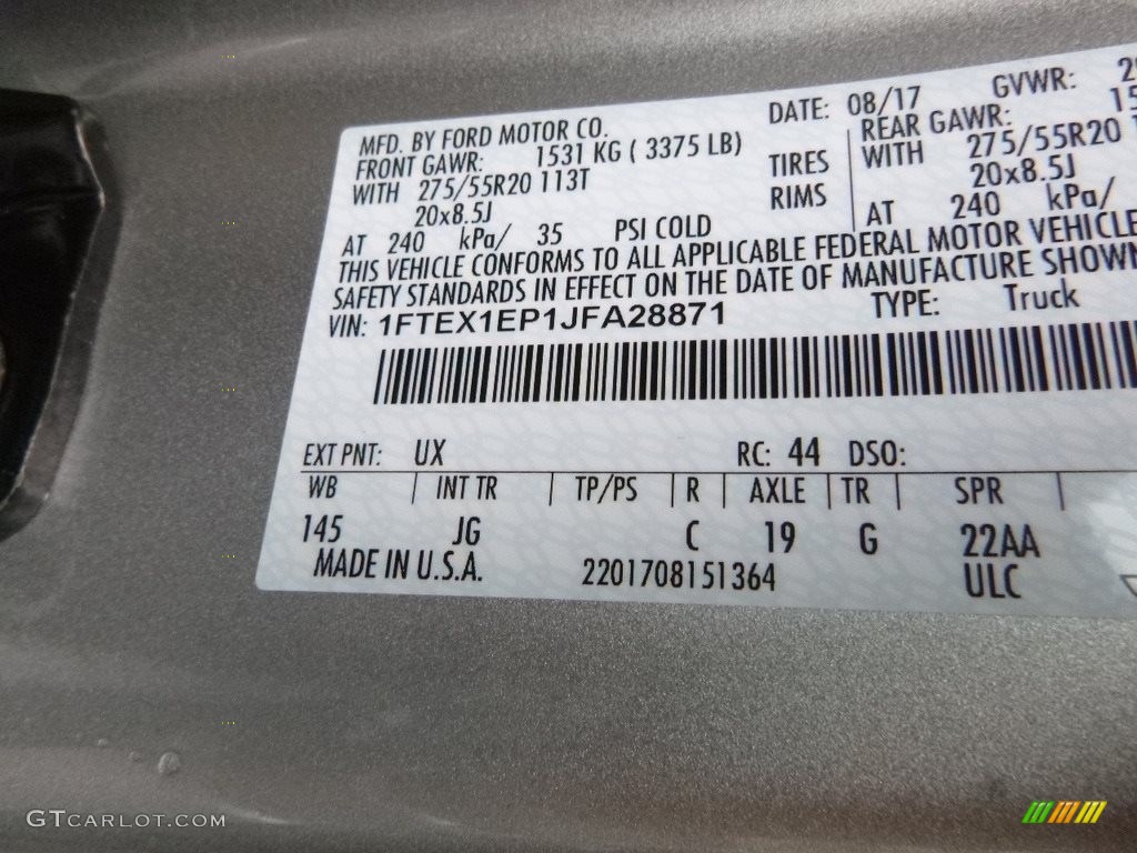 2018 F150 XL SuperCab 4x4 - Ingot Silver / Earth Gray photo #12