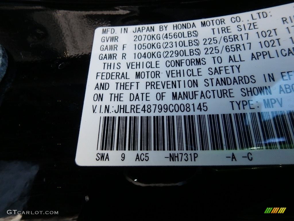 2009 CR-V EX-L 4WD - Crystal Black Pearl / Black photo #27