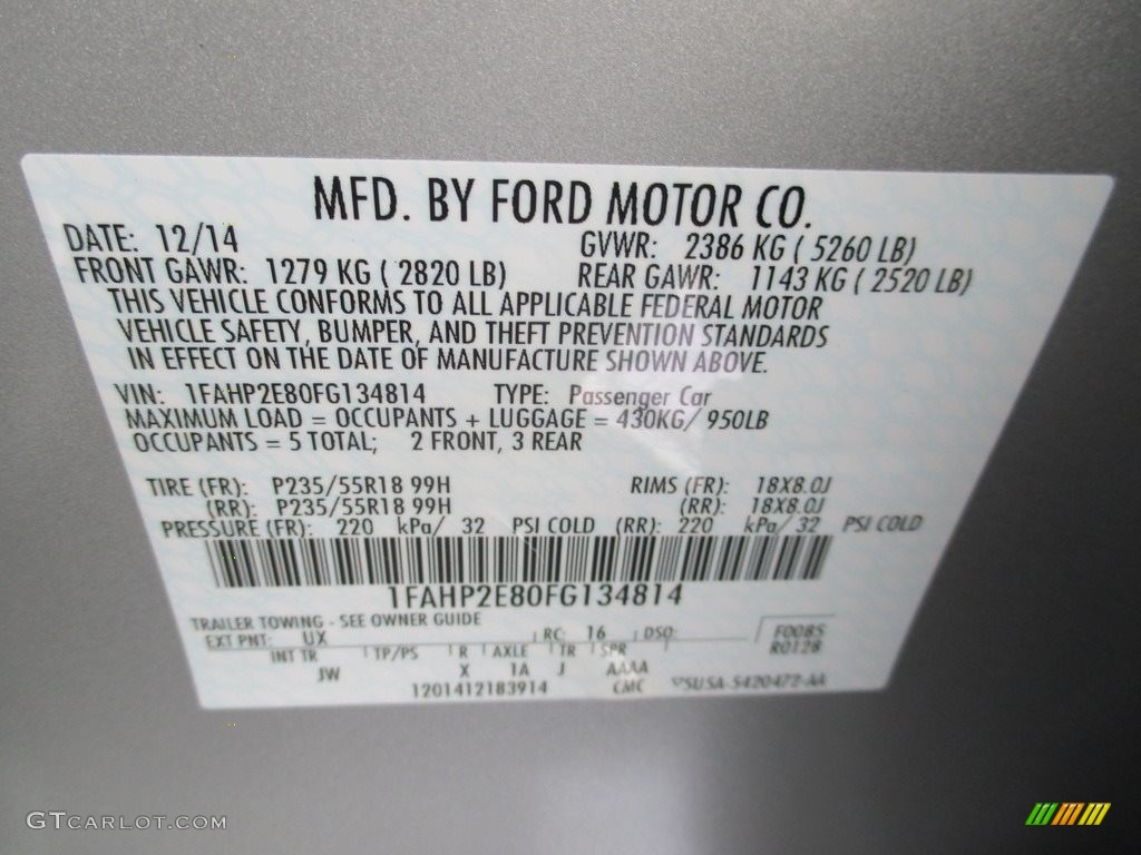 2015 Taurus SEL - Ingot Silver Metallic / Charcoal Black photo #29