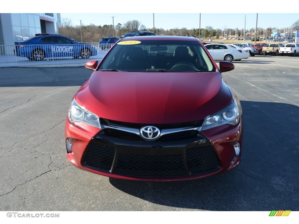 2015 Camry SE - Ruby Flare Pearl / Black photo #26
