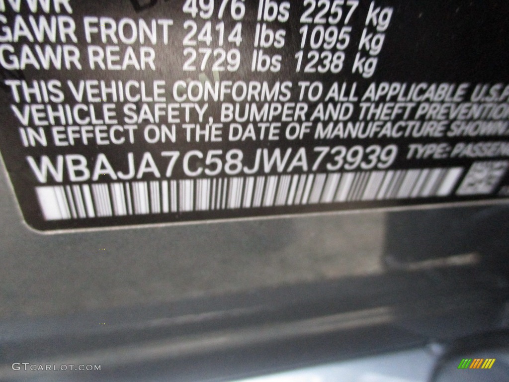 2018 5 Series 530i xDrive Sedan - Bluestone Metallic / Black photo #20