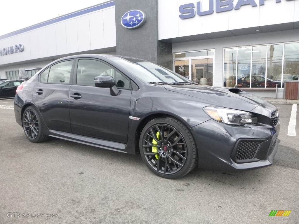 2018 WRX STI - Dark Gray Metallic / Carbon Black photo #1