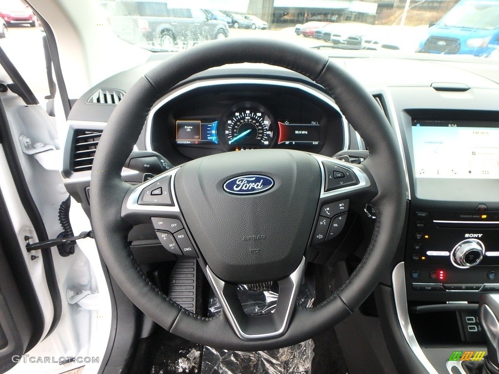 2018 Ford Edge Titanium AWD Ebony Steering Wheel Photo #125043412