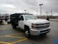 Summit White - Silverado 3500HD Work Truck Regular Cab 4x4 Stake Truck Photo No. 3