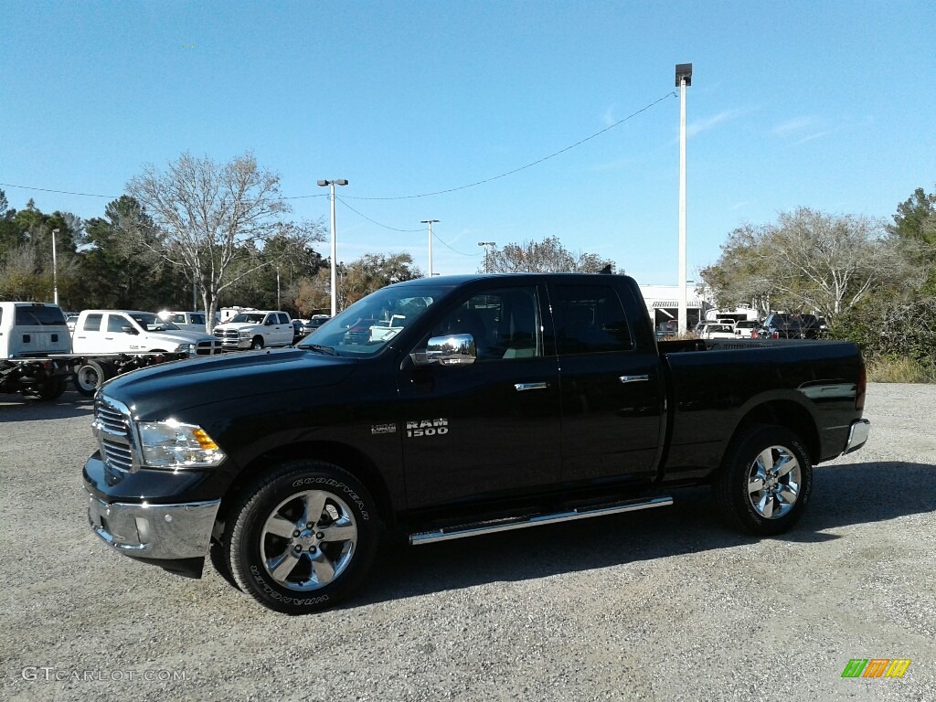 2018 1500 Big Horn Quad Cab 4x4 - Brilliant Black Crystal Pearl / Black/Diesel Gray photo #1