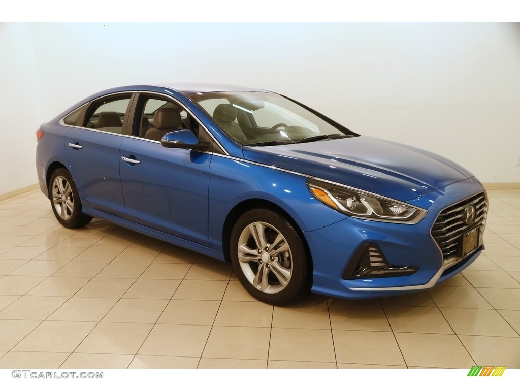 2018 Electric Blue Hyundai Sonata Sel 125045625 Gtcarlot 2018 Sonata Sel Electric Blue Gray Photo 1
