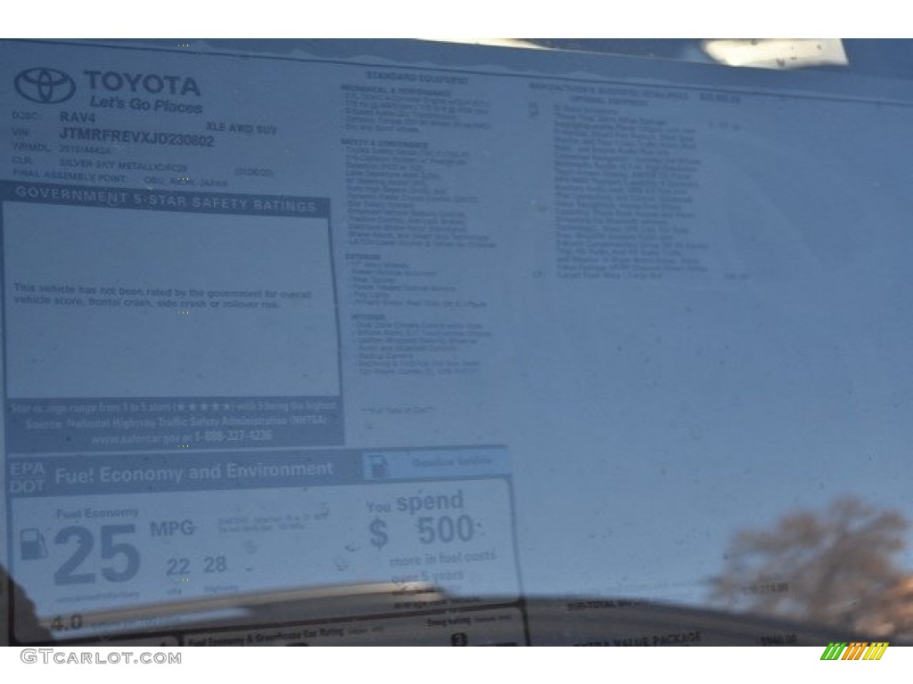 2018 RAV4 XLE AWD - Silver Sky Metallic / Black photo #10