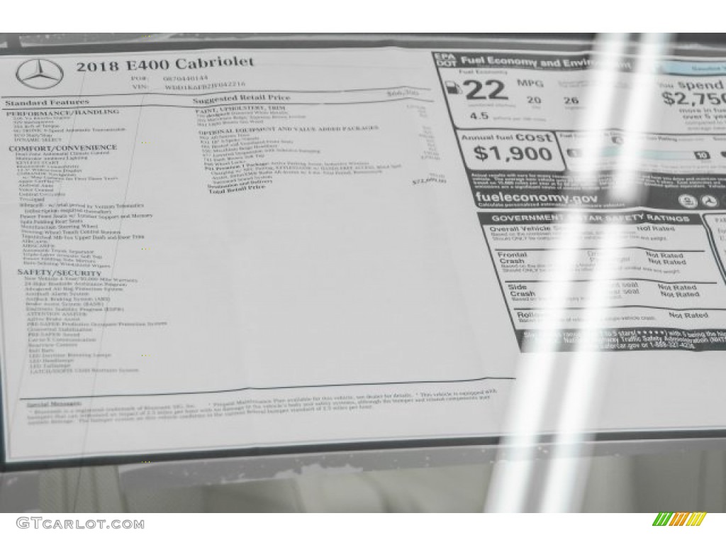 2018 E 400 Convertible - designo Diamond White Metallic / Macchiato Beige/Black photo #2