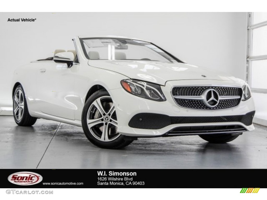 2018 E 400 Convertible - designo Diamond White Metallic / Macchiato Beige/Black photo #1