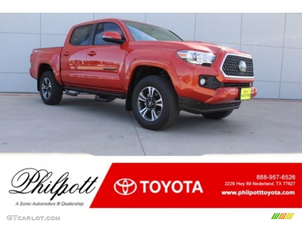 2018 Tacoma TRD Sport Double Cab - Inferno / Black/Red photo #1