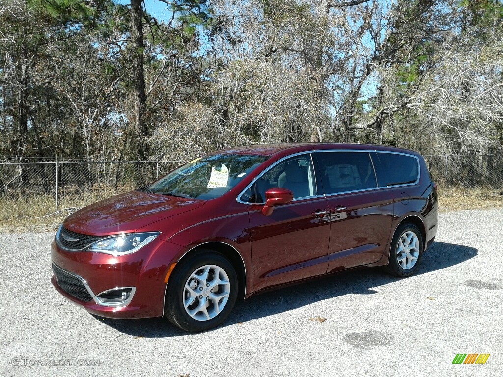 2018 Pacifica Touring Plus - Velvet Red Pearl / Cognac/Alloy/Toffee photo #1