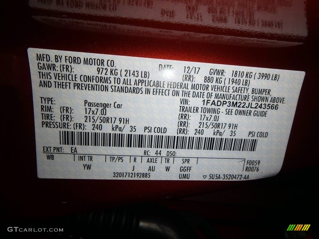 2018 Focus Color Code EA for Hot Pepper Red Photo #125070294