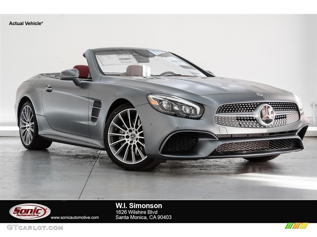 2018 SL 450 Roadster - designo Selenite Grey Magno (Matte) / Bengal Red/Black photo #1