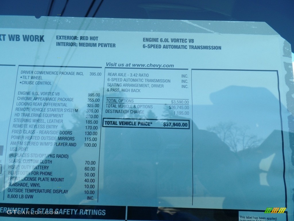 2018 Express 2500 Cargo Extended WT - Red Hot / Medium Pewter photo #43