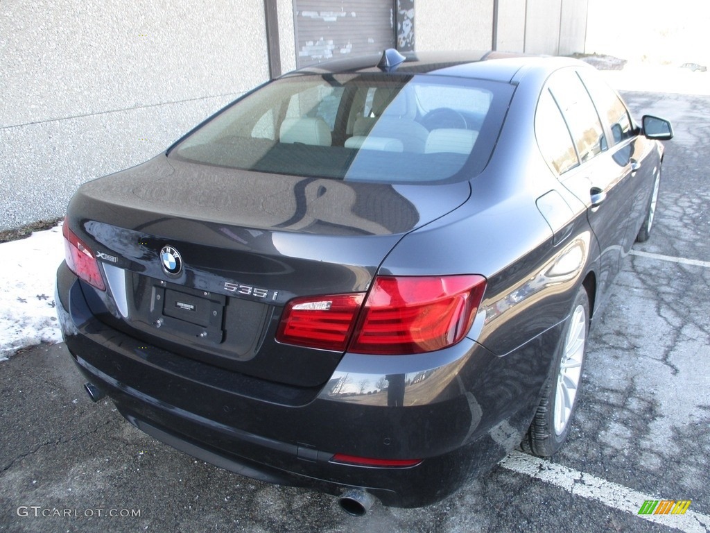 2013 5 Series 535i xDrive Sedan - Dark Graphite Metallic II / Oyster/Black photo #3