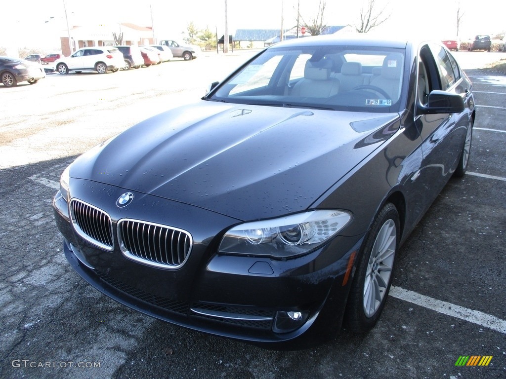 2013 5 Series 535i xDrive Sedan - Dark Graphite Metallic II / Oyster/Black photo #7