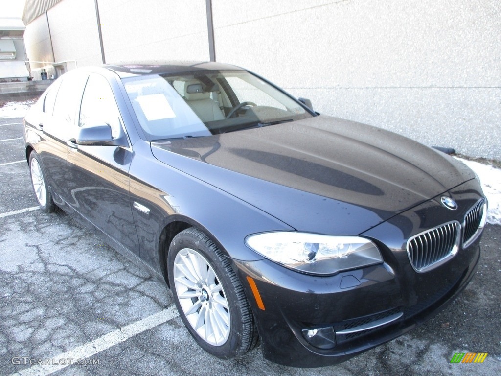 2013 5 Series 535i xDrive Sedan - Dark Graphite Metallic II / Oyster/Black photo #9