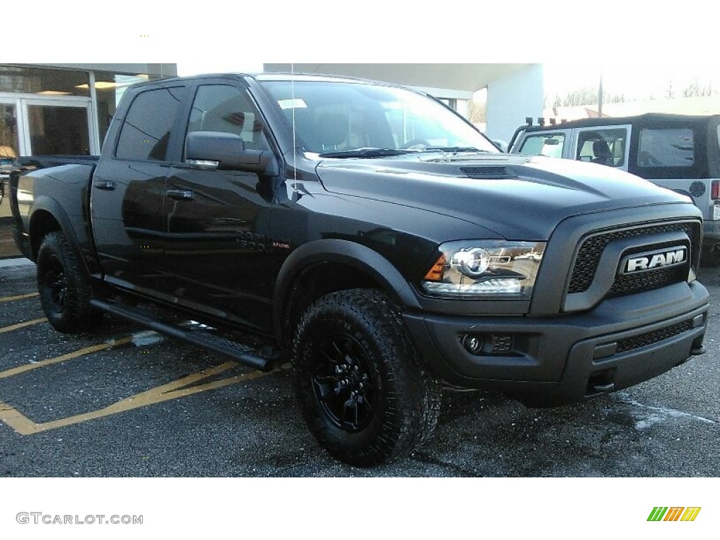 2018 1500 Rebel Crew Cab 4x4 - Brilliant Black Crystal Pearl / Black photo #2