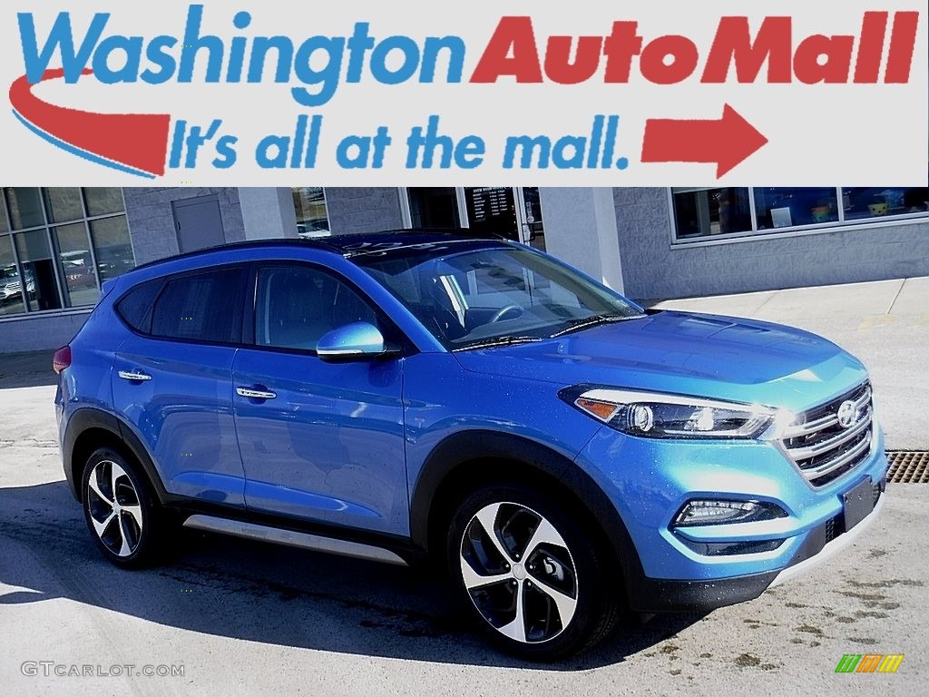 2017 Tucson Limited AWD - Caribbean Blue / Black photo #1