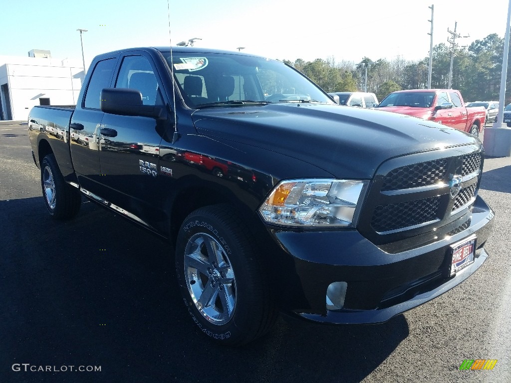 2018 1500 Express Quad Cab 4x4 - Brilliant Black Crystal Pearl / Black/Diesel Gray photo #1