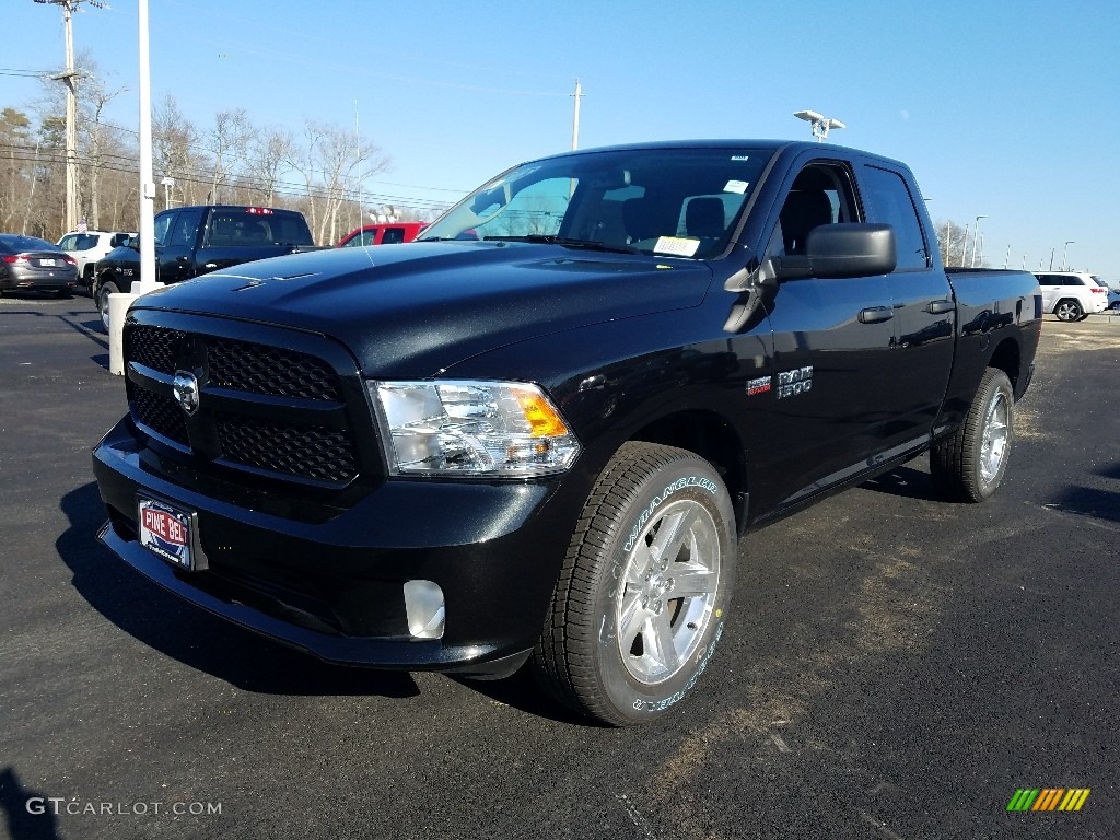2018 1500 Express Quad Cab 4x4 - Brilliant Black Crystal Pearl / Black/Diesel Gray photo #2
