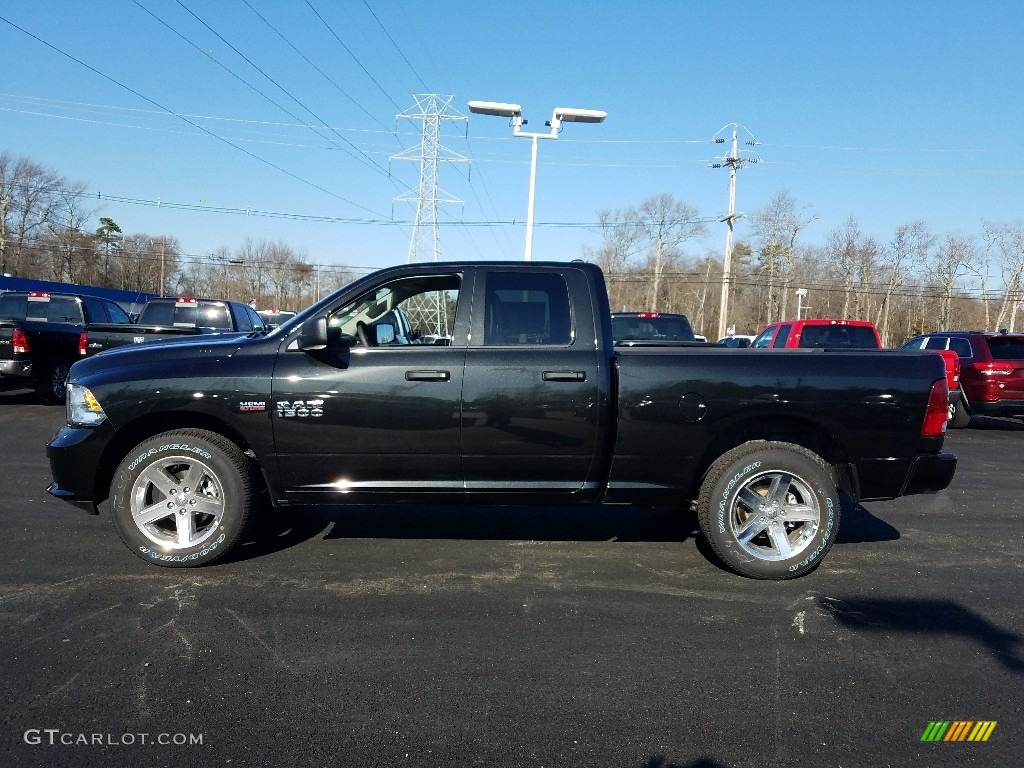 2018 1500 Express Quad Cab 4x4 - Brilliant Black Crystal Pearl / Black/Diesel Gray photo #3