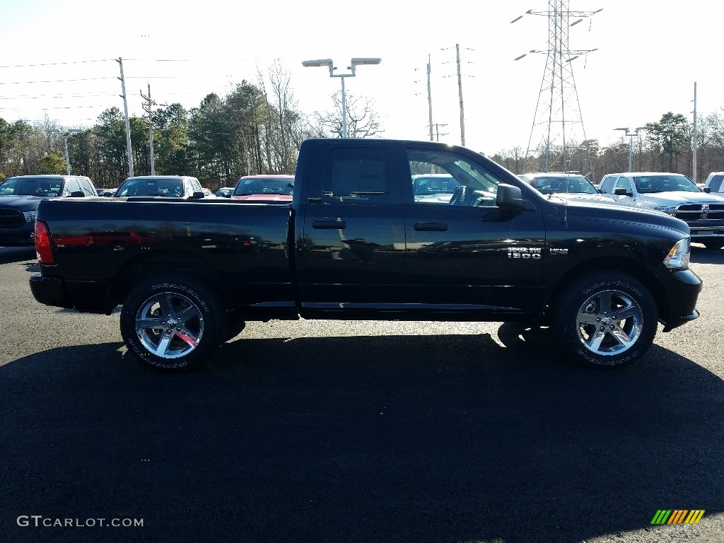 2018 1500 Express Quad Cab 4x4 - Brilliant Black Crystal Pearl / Black/Diesel Gray photo #6