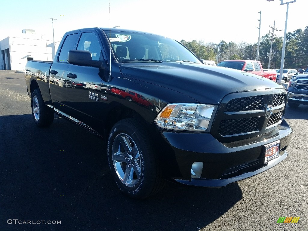 2018 1500 Express Quad Cab 4x4 - Brilliant Black Crystal Pearl / Black/Diesel Gray photo #1