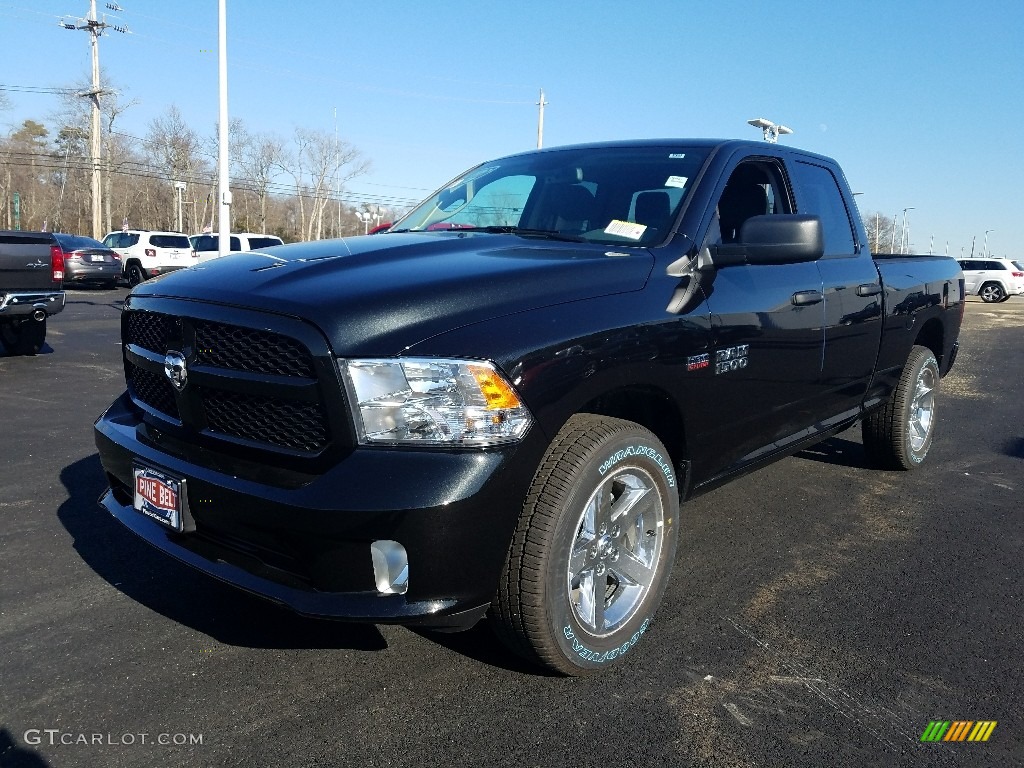 2018 1500 Express Quad Cab 4x4 - Brilliant Black Crystal Pearl / Black/Diesel Gray photo #2