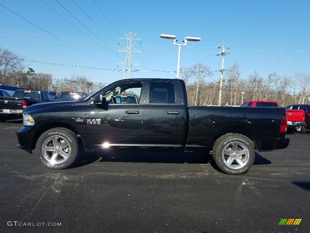 2018 1500 Express Quad Cab 4x4 - Brilliant Black Crystal Pearl / Black/Diesel Gray photo #3