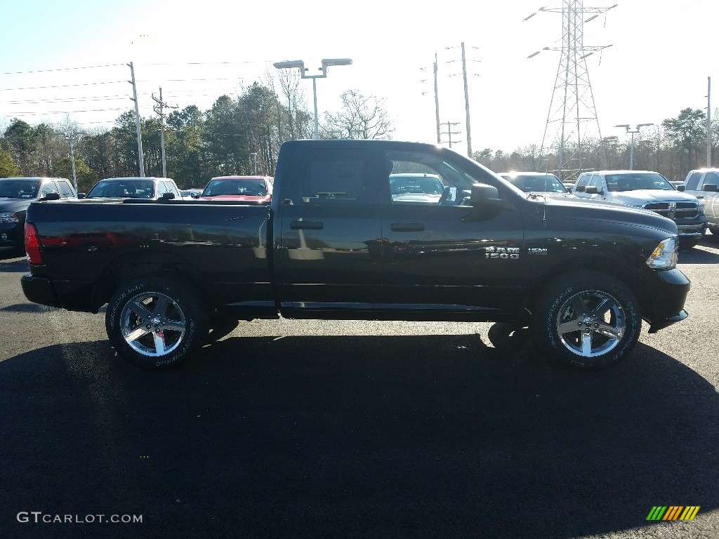 2018 1500 Express Quad Cab 4x4 - Brilliant Black Crystal Pearl / Black/Diesel Gray photo #6