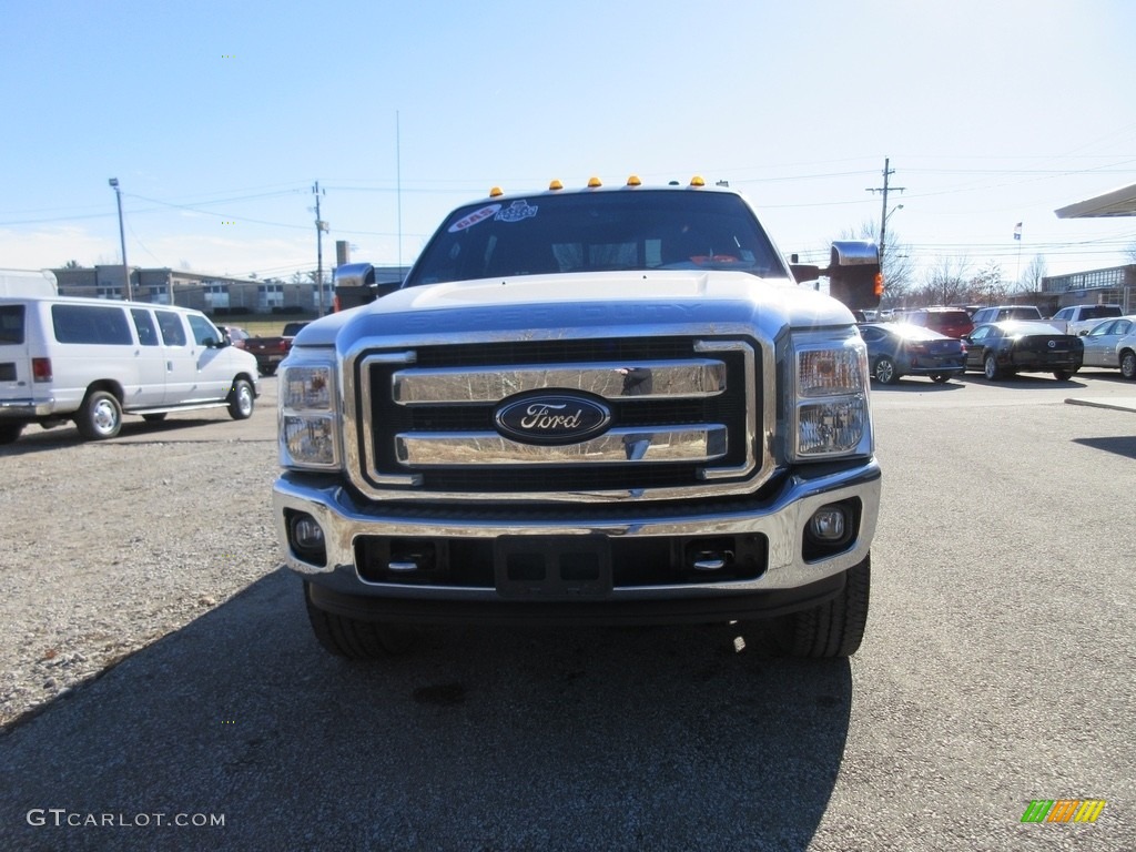 2014 F250 Super Duty Lariat Crew Cab 4x4 - White Platinum Tri-Coat / Black photo #3
