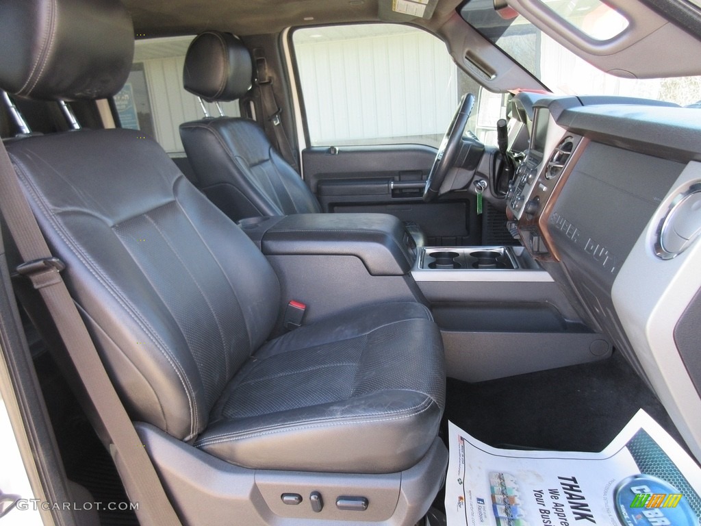 2014 F250 Super Duty Lariat Crew Cab 4x4 - White Platinum Tri-Coat / Black photo #20