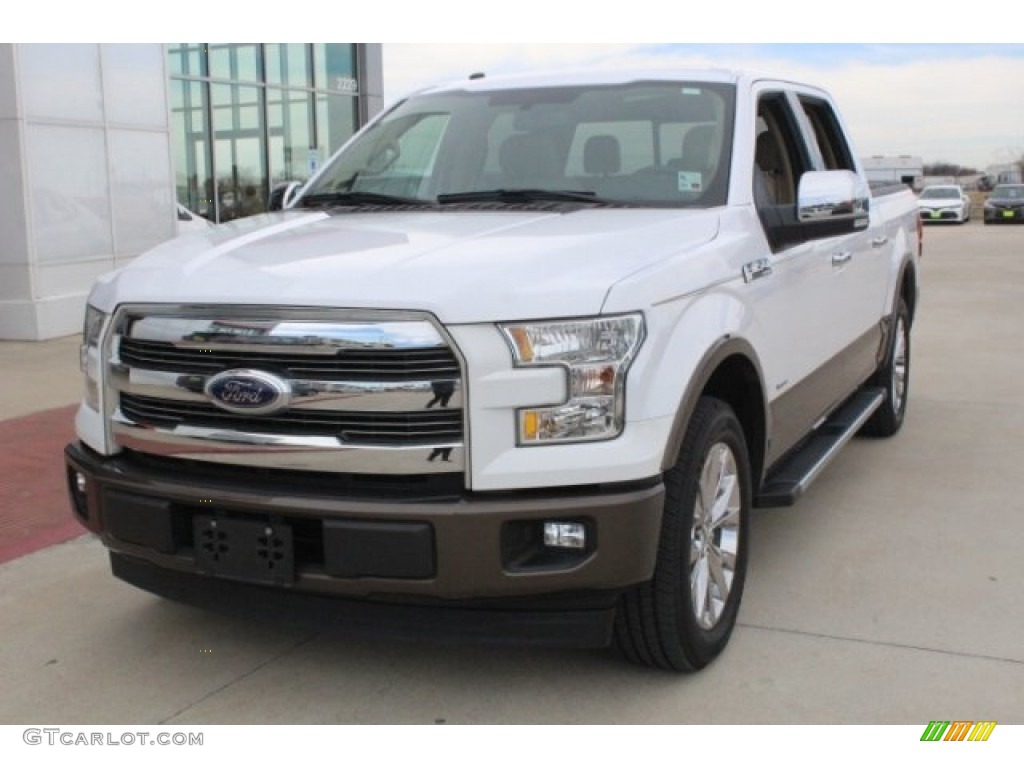 2017 F150 Lariat SuperCrew - Oxford White / Light Camel photo #3