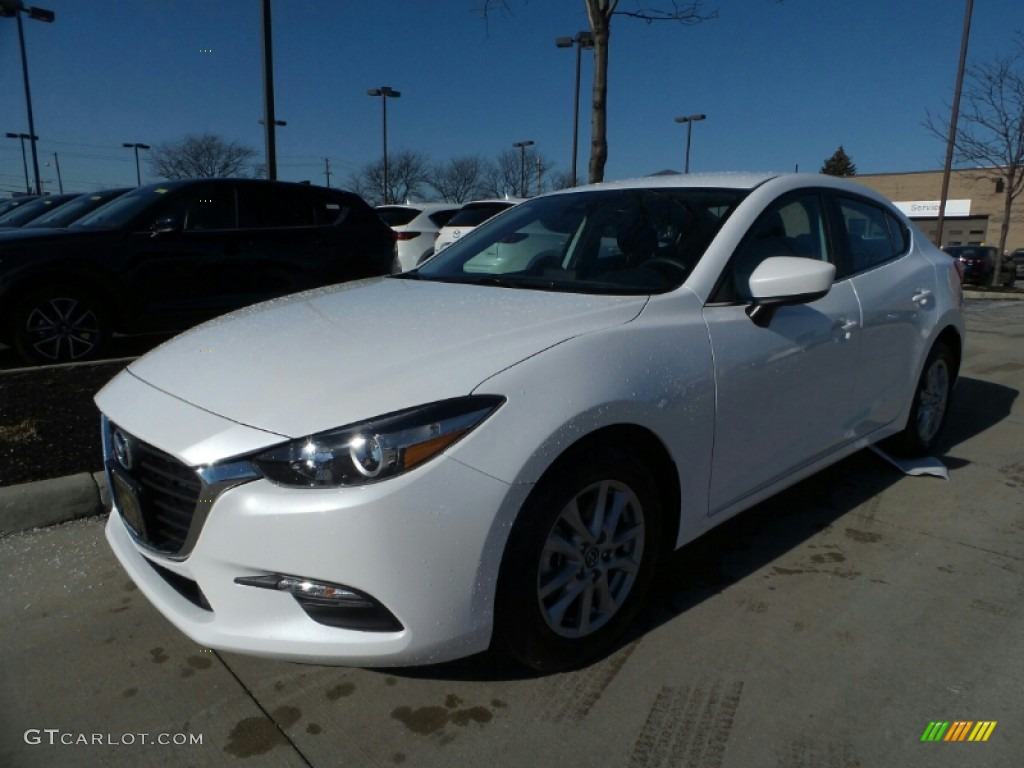 2018 MAZDA3 Sport 4 Door - Snowflake White Pearl Mica / Black photo #1