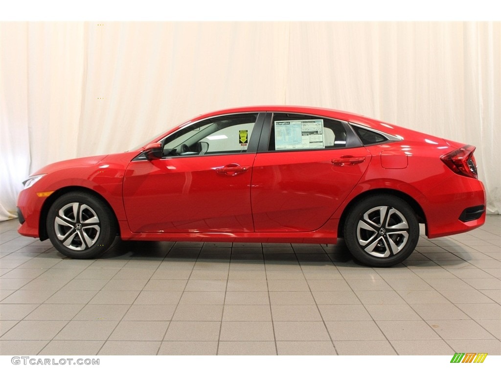 2018 Civic LX Sedan - San Marino Red / Black photo #7