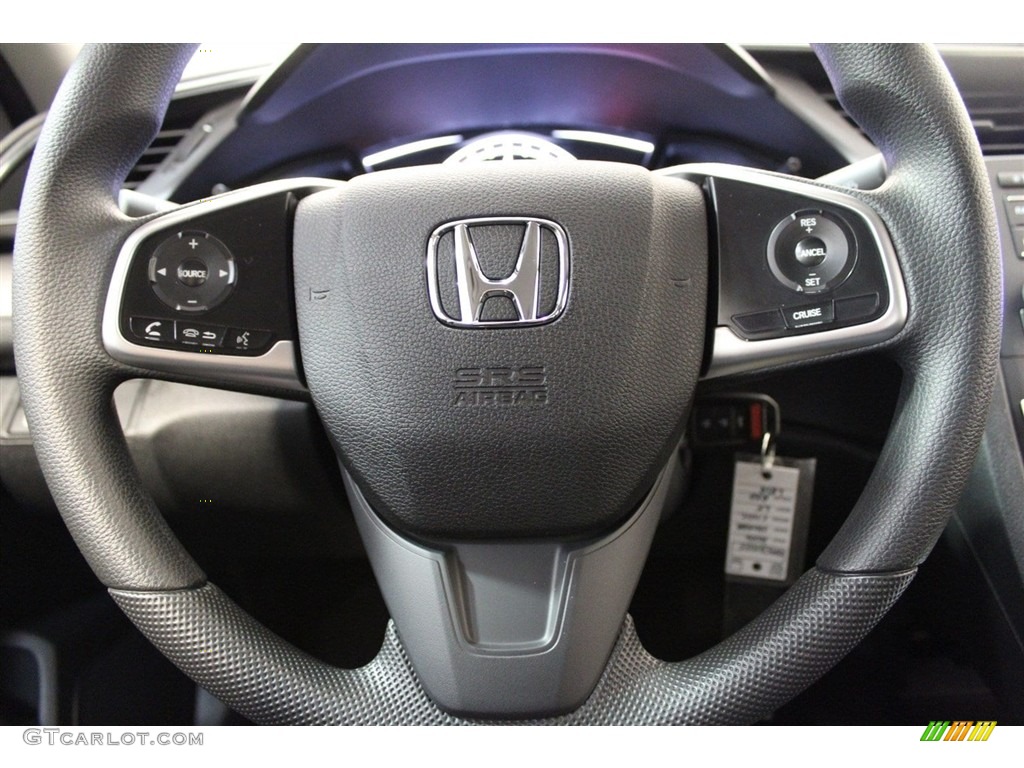 2018 Honda Civic LX Sedan Black Steering Wheel Photo #125124344
