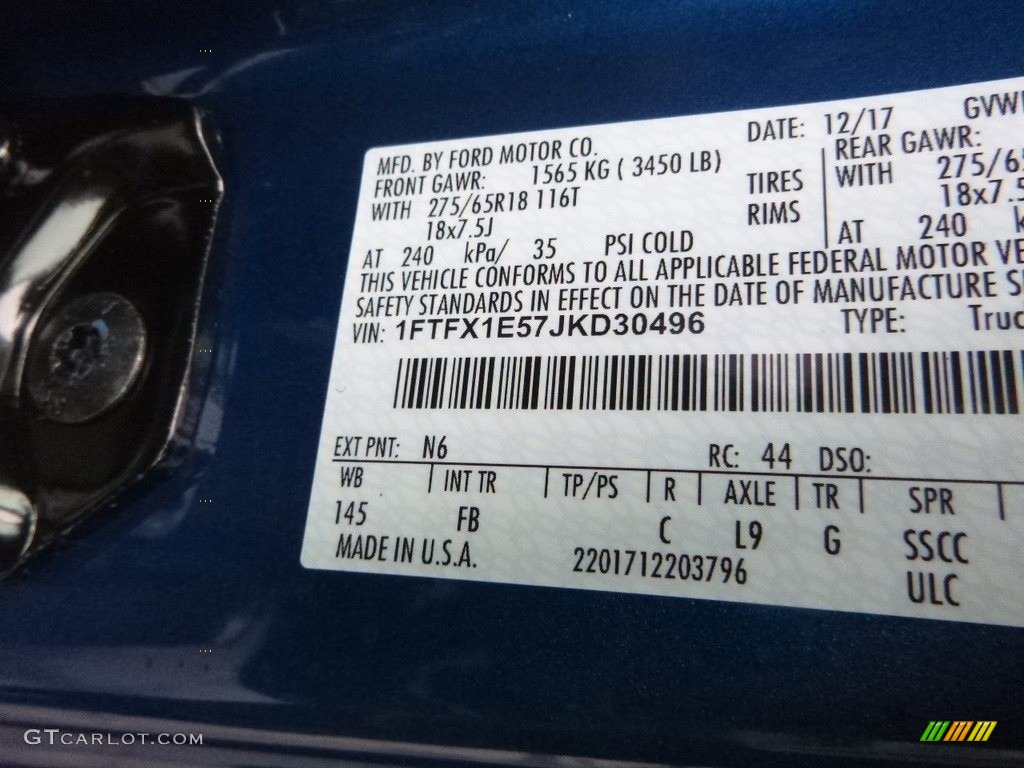 2018 F150 XLT SuperCab 4x4 - Lightning Blue / Black photo #11