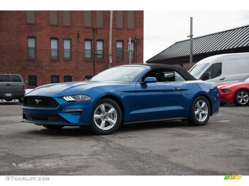 2018 Mustang EcoBoost Convertible - Lightning Blue / Ebony photo #1