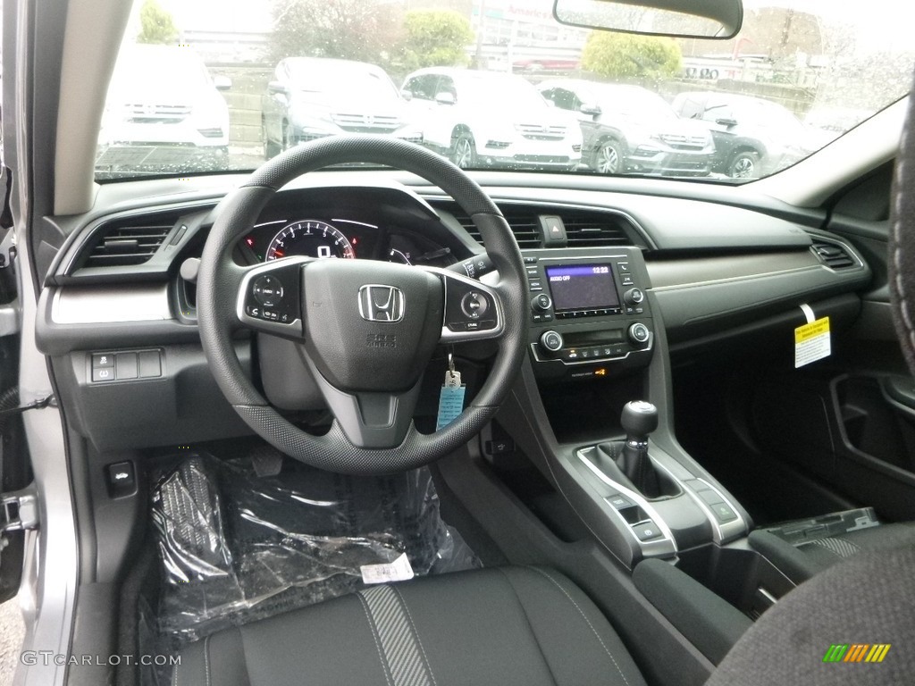 Black Interior 2018 Honda Civic LX Sedan Photo #125128950